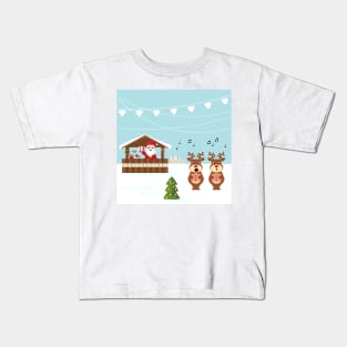 Christmas market cartoon illustration Kids T-Shirt